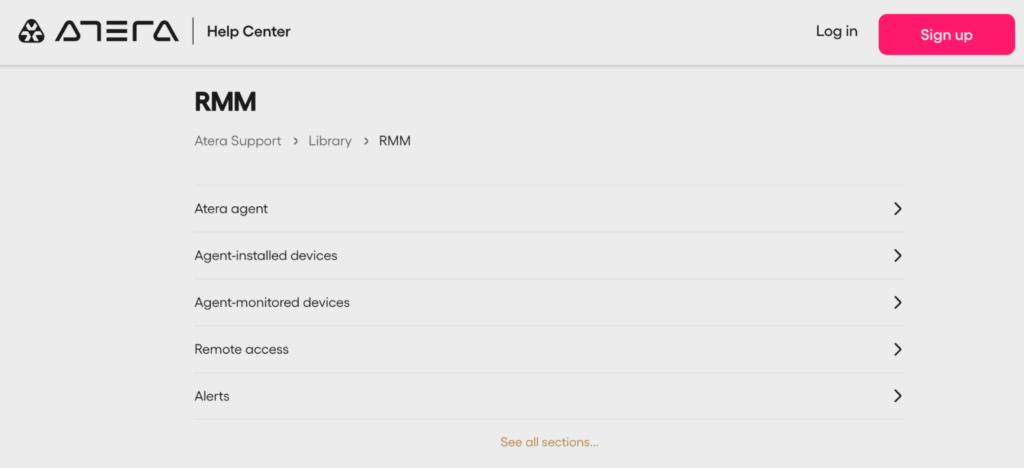 Atera knowledge base