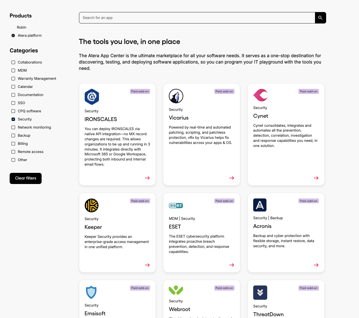 Atera’s integrations