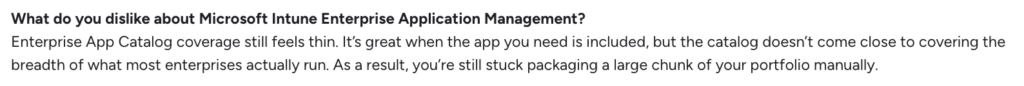 G2 user comment on Intune