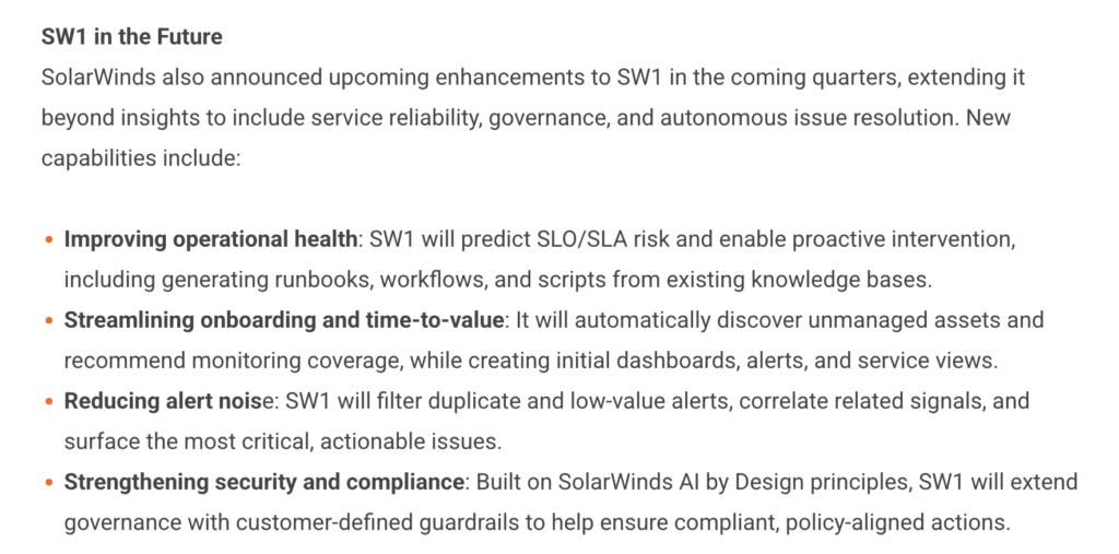 solarwinds sw1 in future