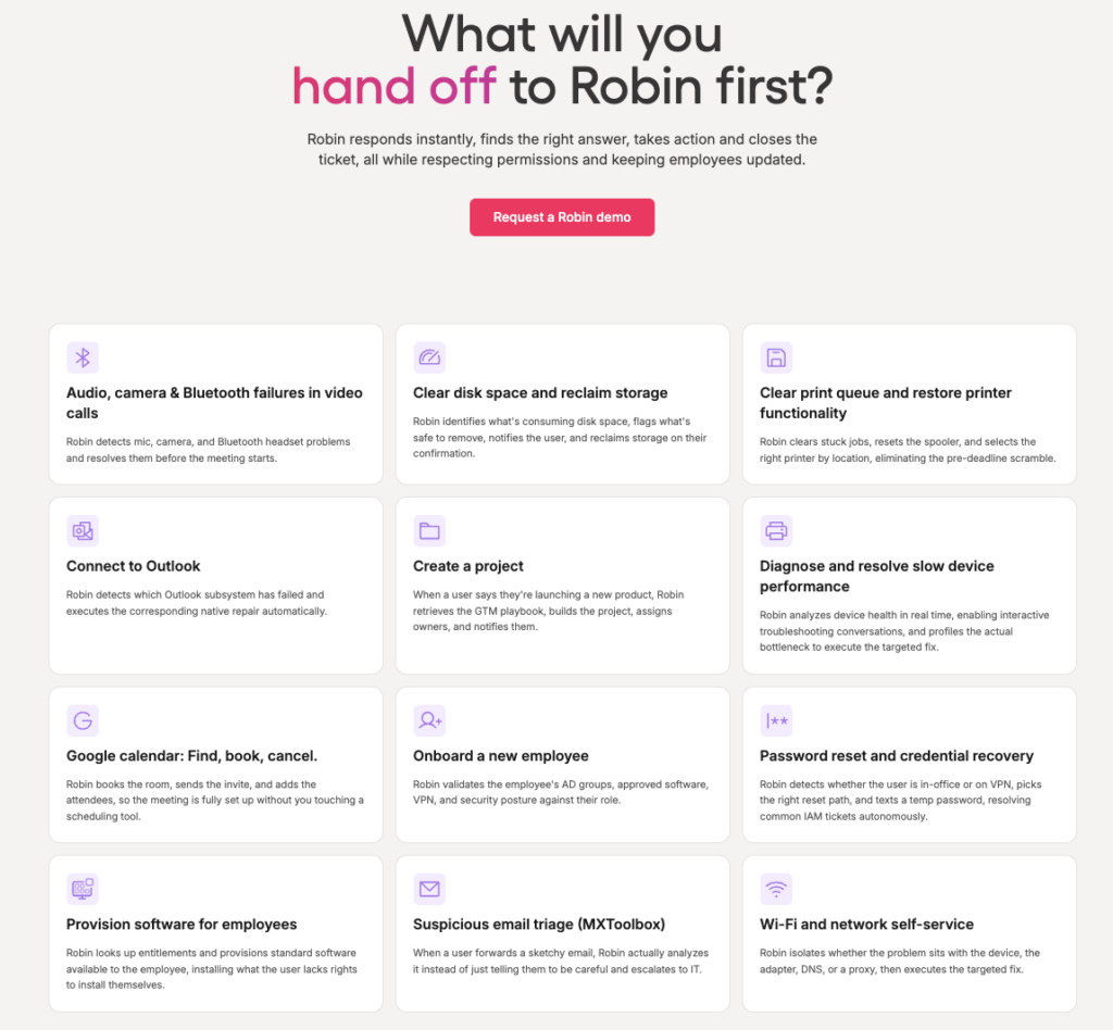 Robin’s use cases
