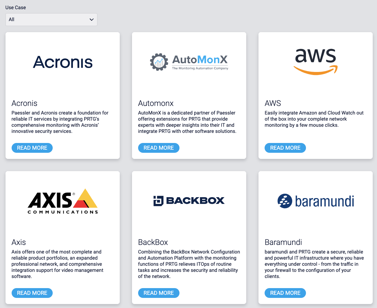 PRTG’s integrations