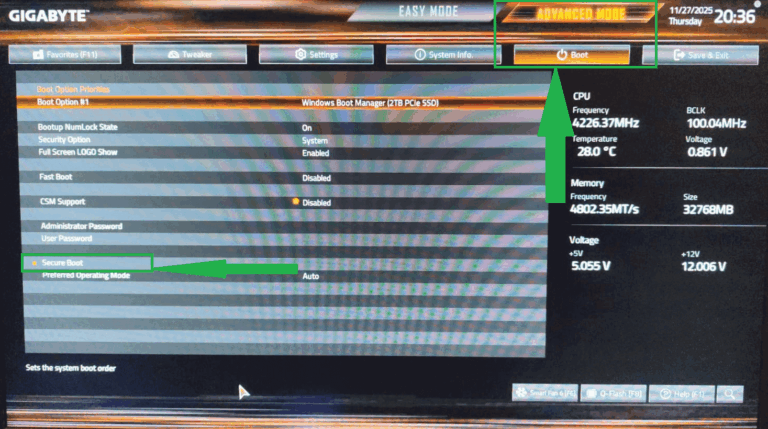 How to confirm if Secure Boot is enabled or disabled in Windows