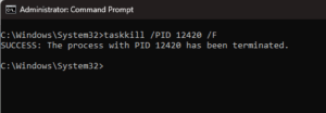 How to kill a process in Windows