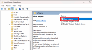 How to enable or disable the Widgets feature in Windows 11