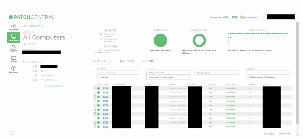 0patch admin dashboard