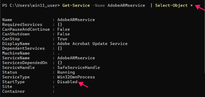 Confirm the status for Adobe Update