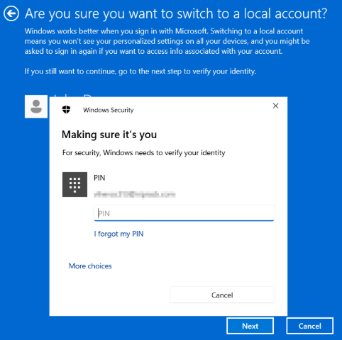 Blue box to enter PIN