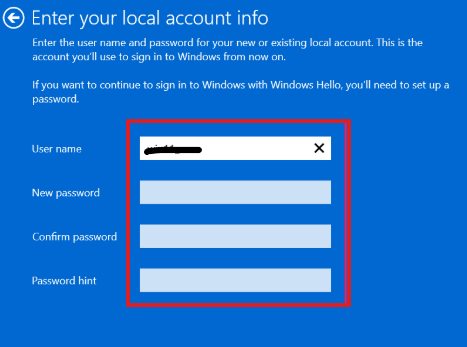 Local User Name Info