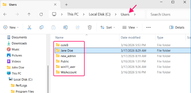 Users Menu to Remove a users