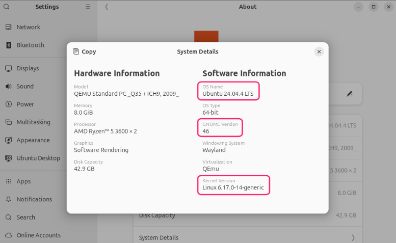 Details of the newer Ubuntu Version