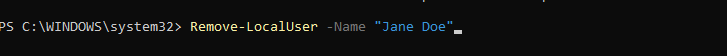 PowerShell Command to delete user profile on Windows