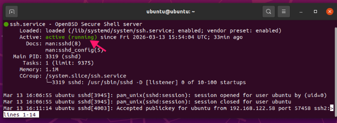 SSH Service key command