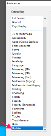 Select the Updater