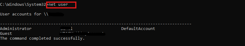 Command to view all user accounts