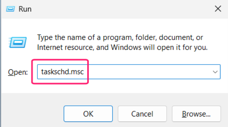 Windows Task Scheduler Open