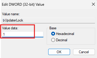 bUpdaterLock and value set to 1