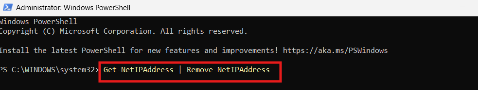 clear all IP addresses and DNS caches