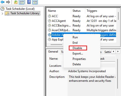 a screenshot of the task dialogger in the task window