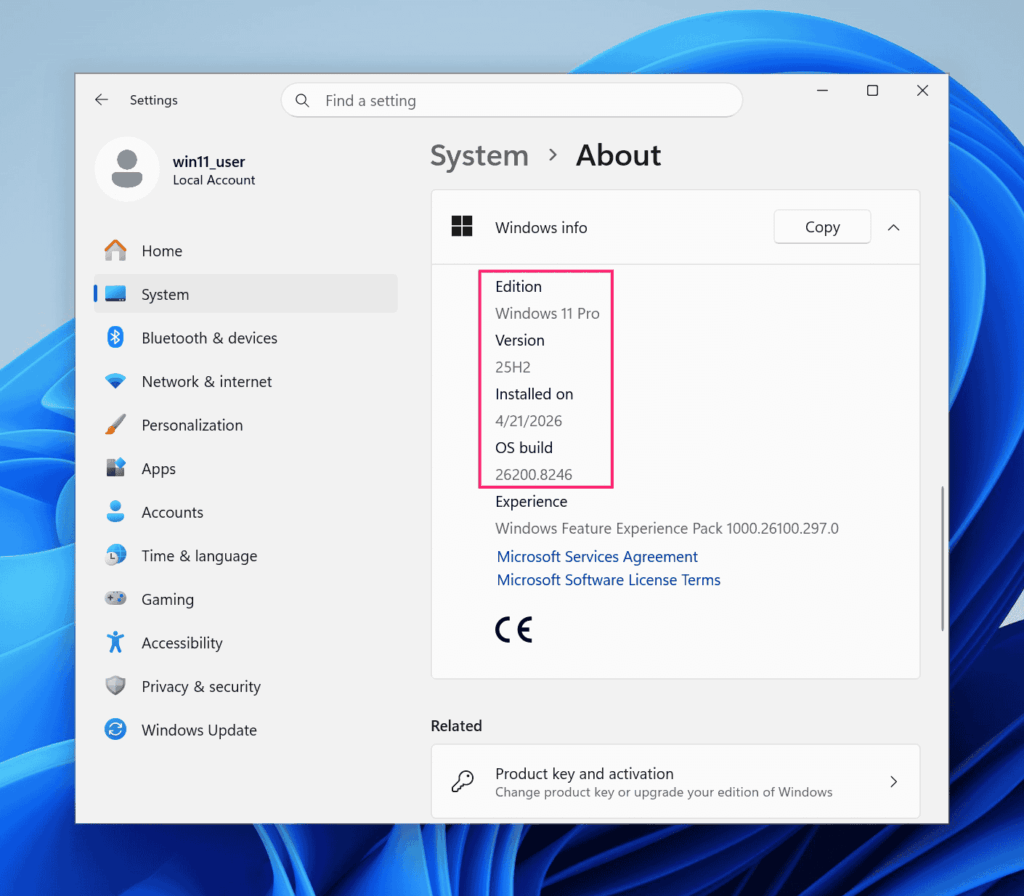 About Windows 11 device