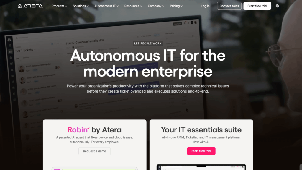 Atera's homepage