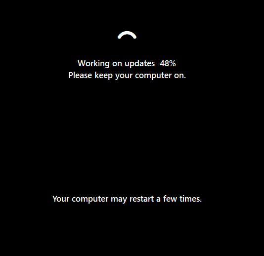 Busy installing updates