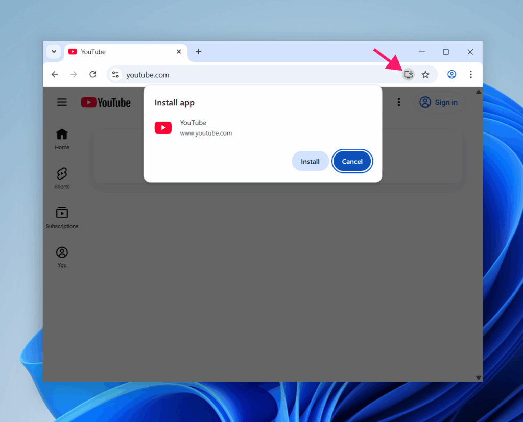 Cast button in Chrome