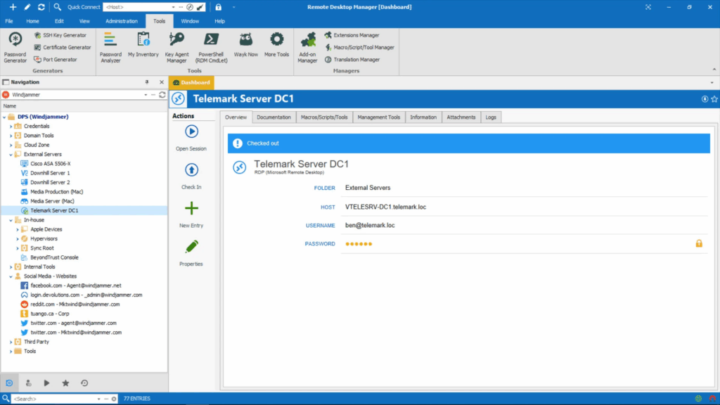 Devolutions dashboard (via G2)