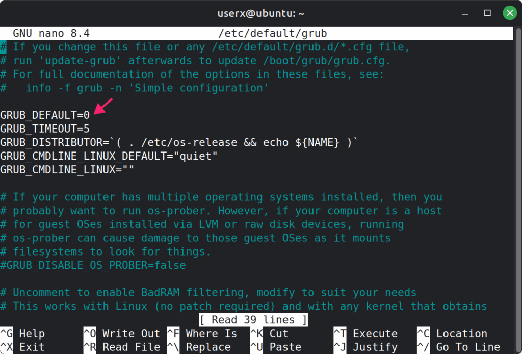 GRUB_DEFAULT=0