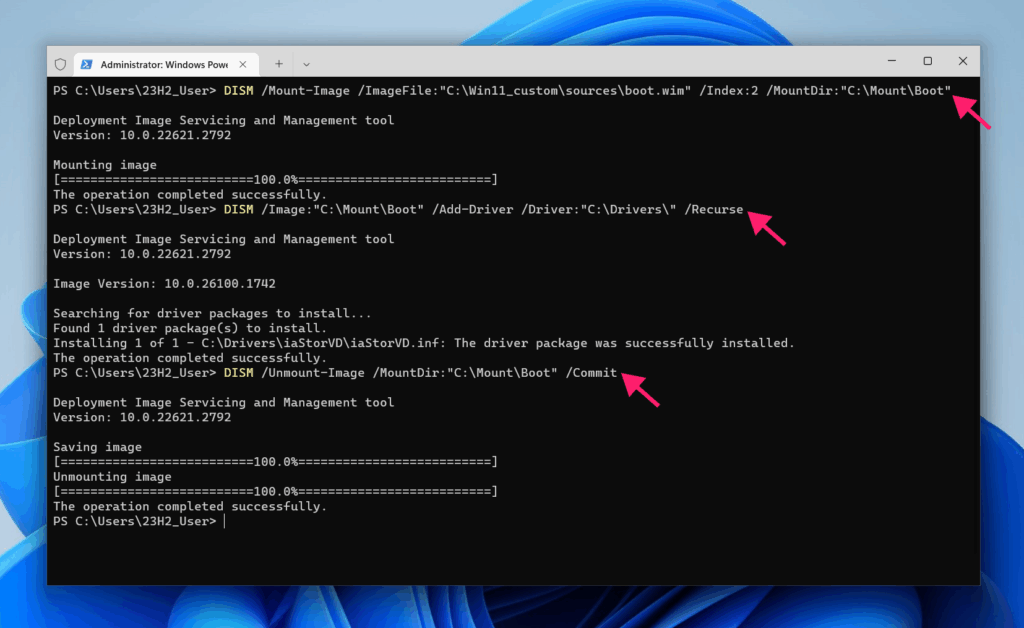 Mount image in CMD