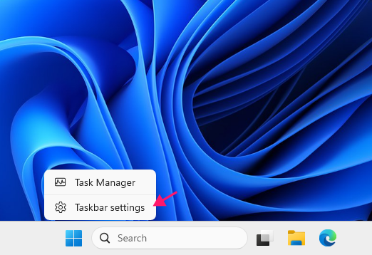 Open Taskbar Settings