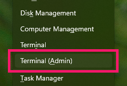 Open Terminal as admin