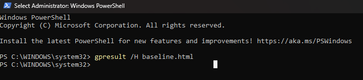 Policy state HTML report command