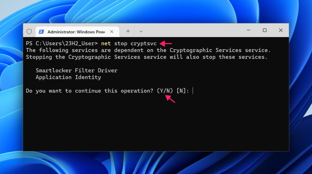 PowerShell command for resetting Windows Update components