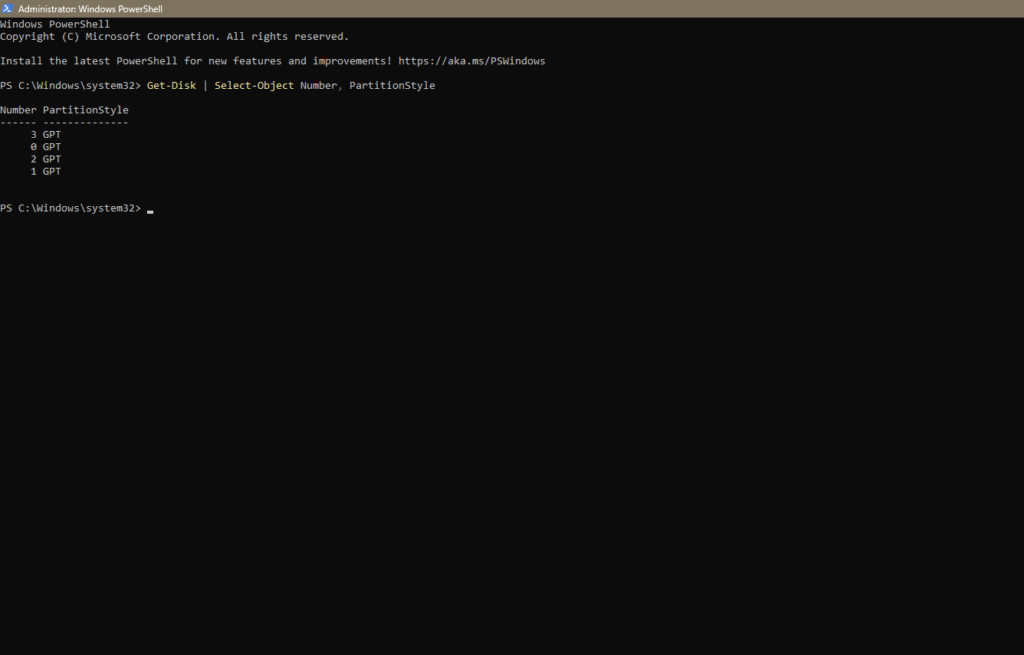 PowerShell partition command