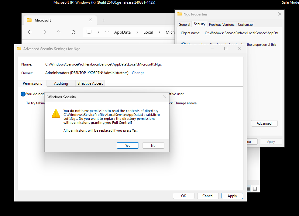 Replace owner on subcontainers and objects 2