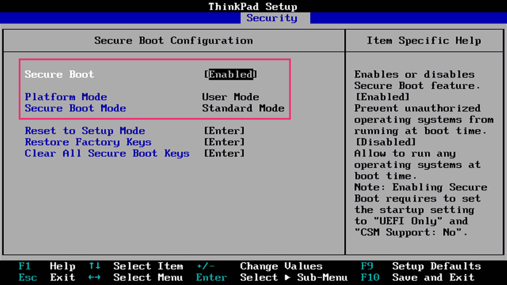 Secure Boot enabled