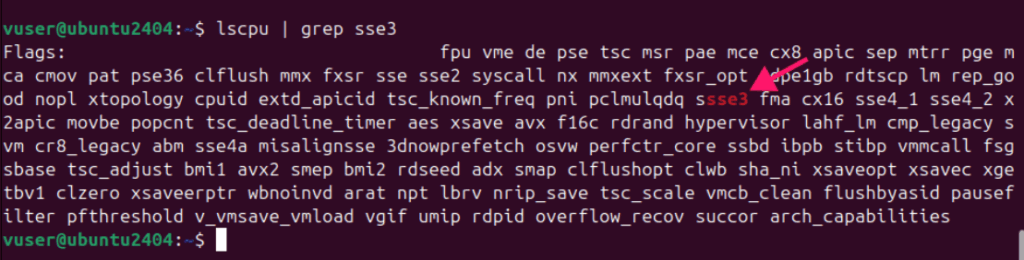 Verify SSE3 support