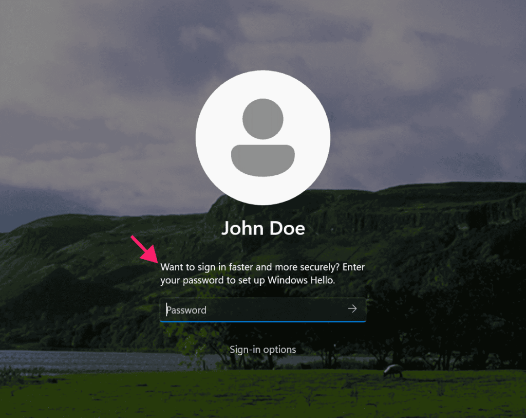 Windows sign-in screen
