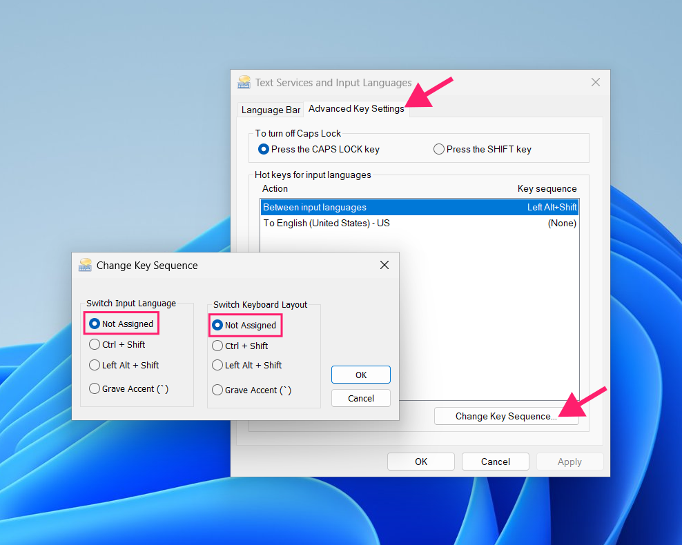 Advanced Key Settings