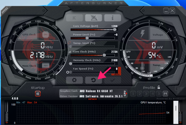 Afterburner Reset