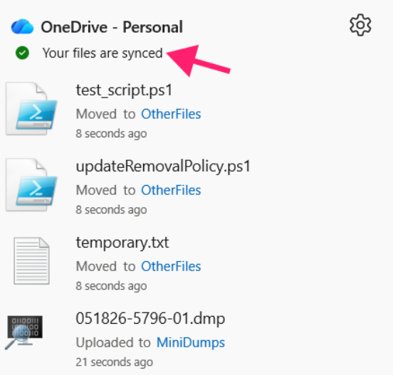 Confirm sync is complete