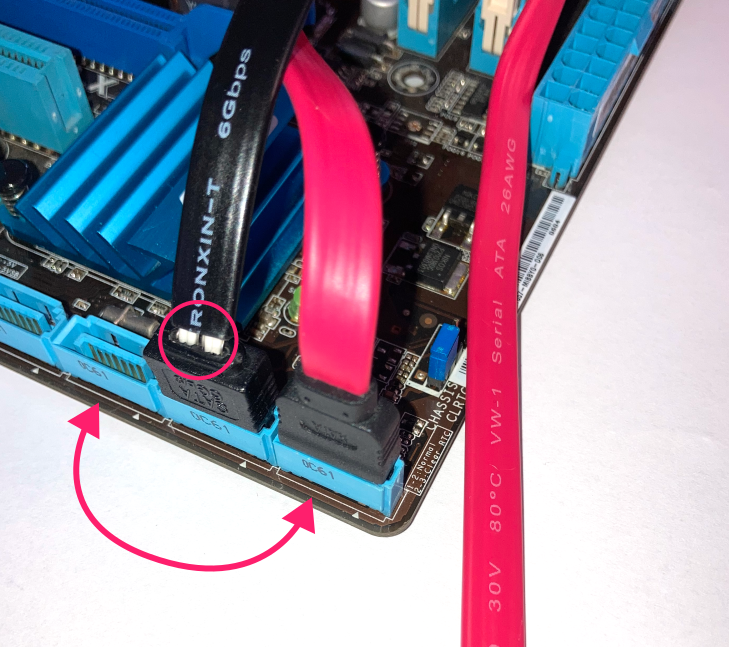 Damaged SATA cable