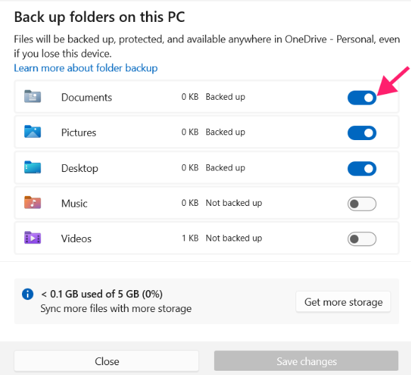 Disable backup