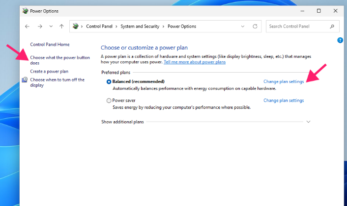 Disable fast startup