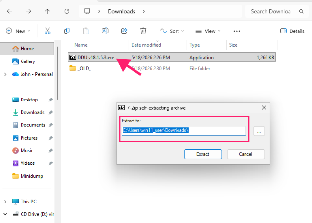 Double-click the downloaded exe file