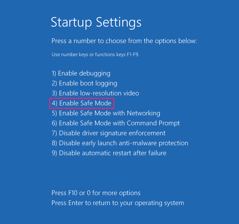 Enable Safe Mode
