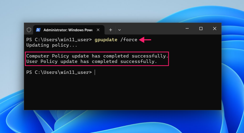 Force gpedit to update