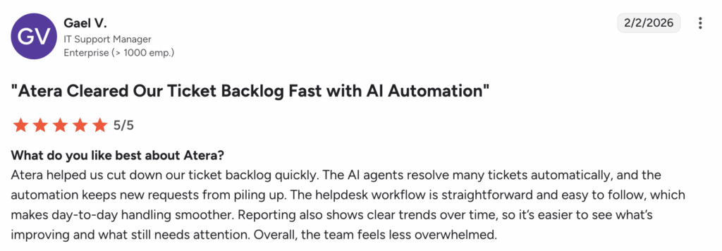G2 user comment about Robin and Ai Copilot