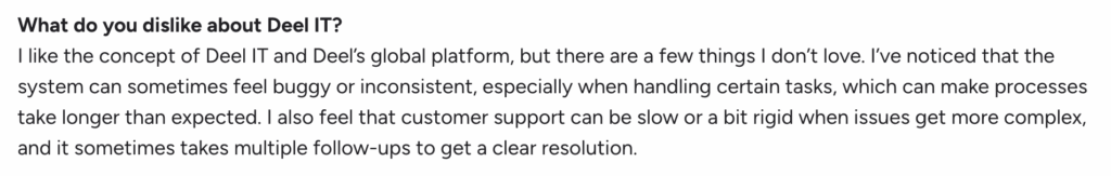 G2 user commented on Deel